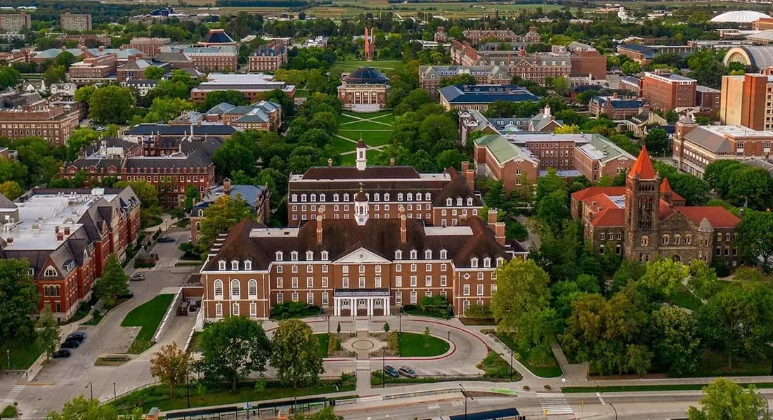 University campus building on a bright day